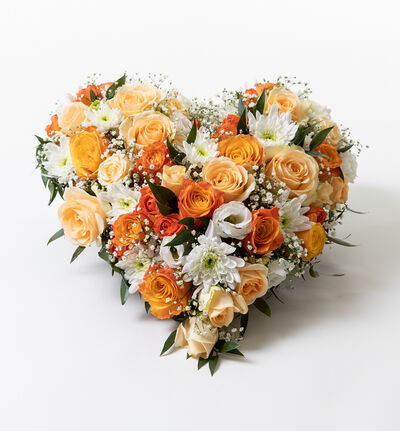 Hjerte i hvitt og gyllent 45 cm Hjerte i hvitt og gyllent 45 cm